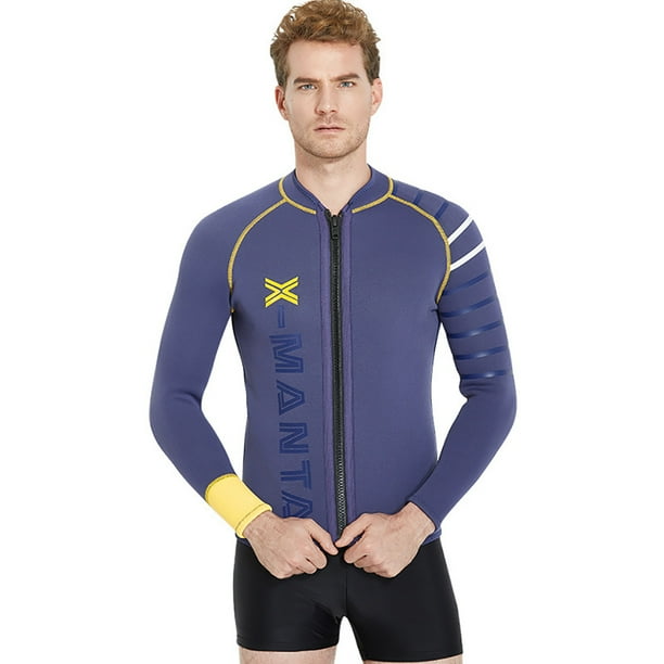 Traje de neopreno Top Top Traje térmico Tapa Traje de buceo Sunscreen Surf Traje de baño Traje de baño para aeróbicos de agua Piragüismo Surfing Kayak Blue XL 3MM Guardurnaity OD003697-08