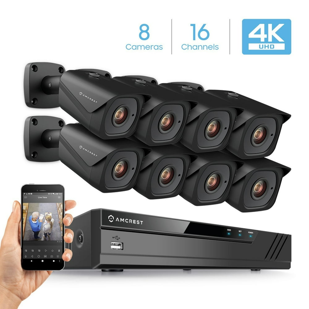 Amcrest 16CH 4K Security Camera System w/H.265 4K (8MP) NVR, (8) x 4K