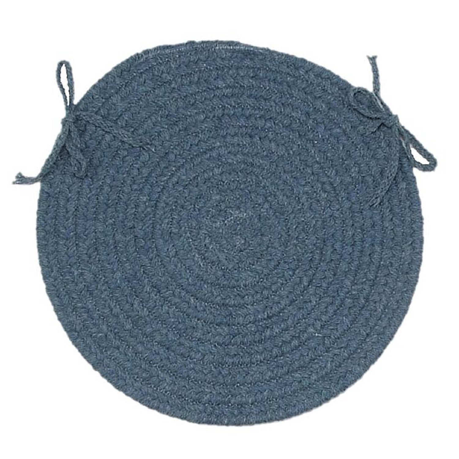 Set of 4 Blue Braided Chair Pad 15"
