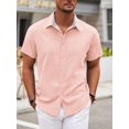 thumbnail image 6 of COOFANDY Mens Casual Dress Shirt Short Sleeve Button Up Linen Shirt Summer Clothes, 6 of 6