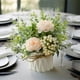 thumbnail image 2 of Ramo de Rosas Artificiales de Seda con Flores Potted en Pequeño Jarrón de Cerámica, Decoración Falsa de Flores para Mesas en Casa, Oficina, Cocina, Comedor, Boda, Falsa rosa con pequeño jarrón, flor +, 2 of 6
