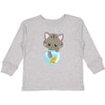 thumbnail image 3 of Inktastic Cute Cat, Little Cat, Kitty, Kitten, Fish Bowl Girls Long Sleeve Toddler T-Shirt, 3 of 5