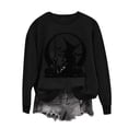 thumbnail image 4 of Mifsaly Halloween Sweatshirts for Women Witch Silhouette Graphic Pullover Tops Comfortable Loose Casual Fall Holiday Festival Sweatshirt Black,S, 4 of 6
