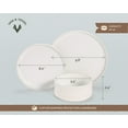 thumbnail image 4 of Kook Ceramic Dinnerware Set, 12 Piece, Powder White, Service for 4, Hearthstone Collection, 4 of 6