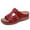 Red, variant on YanHoo Womens Comfort Wedge Slide Sandals Open-Toe Low Heel Non-Slip Bohemian Flat Sandall Summer Slippers for Women