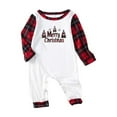thumbnail image 3 of Odeerbi Christmas Pajamas for Family Plaid Holiday Long Sleeve Family Christmas Pajamas Matching Sets Baby Fashion Plaid Print Blouse Tops Pants Sleepwear Xmas Family Matching PJs Set Red, 3 of 5