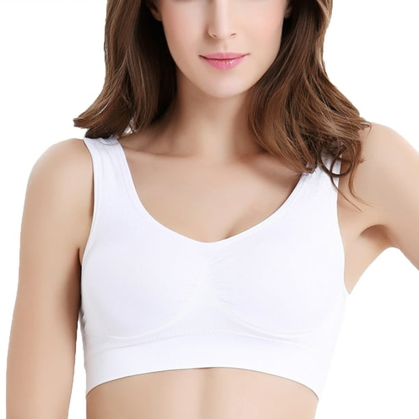 Fashion Breathable Bras Cotton Underwear Comfort Full-Freedom Underwired  Bras Seamless Brassiere for Women Size L (White) 
