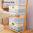 thumbnail image 3 of 3Pcs Storage Bins with Lids Foldable Cotton Linen Storage Boxes with Lids Collapsible Closet Organizer with Cover for Home Bedroom Office Blue, 3 of 4