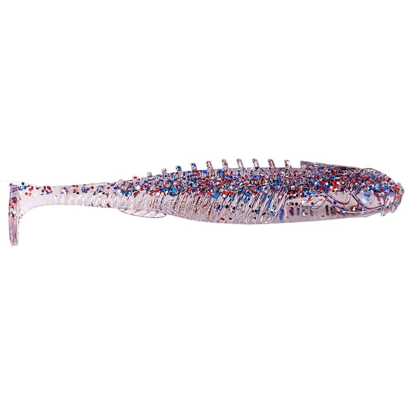 Northland Fishing Tackle Eye Candy Paddle Shad 3.5" Soft Plastic Minnow Bait, Firecracker, 5-Pack