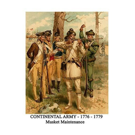 Continental Army - 1776 - 1779 - Musket Maintenance-Fine Art Canvas Print (20" x 30")