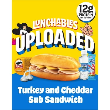 Lunchables Uploaded Turkey & Cheddar Cheese Sub Sandwich Kids Meal, 15 oz Box, Refrigerated, Whole