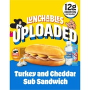 Lunchables Uploaded Turkey & Cheddar Cheese Sub Sandwich Kids Lunch Meal Kit, 15 oz Box