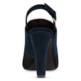 thumbnail image 3 of YDN Women Elegant Peep Open Toe Slide Mules Pumps Slingback High Chunky Heels Adjustable Buckle Slip On Shoes Size 7.5 Navy-black, 3 of 3