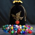 thumbnail image 4 of QMay Juego de dados DND de 15 x 7 dados poliédricos (105 piezas) con 1 bolsa grande de franela Dados D&D (D4 D6 D8 D10 D% D12 D20) para juegos de mesa RPG de mazmorras y dragones, 4 of 5