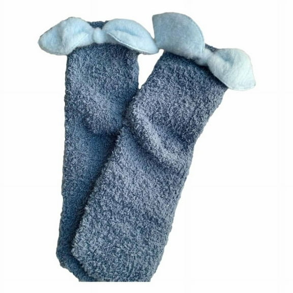 Milue Fuzzy Socks for Women Cute Bowknot Winter Warm Coral Fleece Home Sleeping Socks