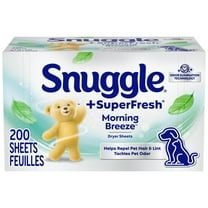 Snuggle Plus SuperFresh Fabric Softener Dryer Sheets with Static Control and Odor Eliminating Technology, Original, 200 Count