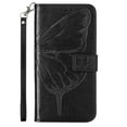 thumbnail image 3 of PU Leather Wallet Case for Samsung Galaxy S22 Plus 6.6 Inch, Butterfly Flower Pattern Soft TPU Wrist Strap Shockproof Flip Cover with Card Slots Magnetic Clasp Stand Bracket Folio Phone Case,Black, 3 of 10