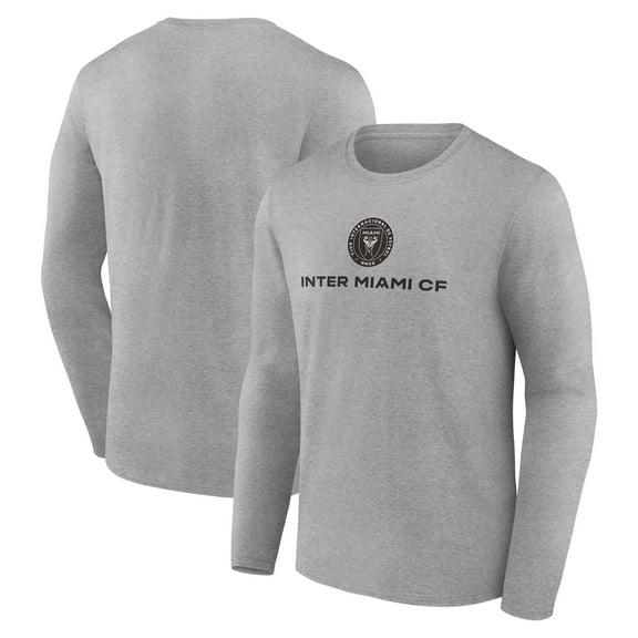 Men's Gray Inter Miami CF Official Logo Long Sleeve T-Shirt