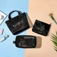 thumbnail image 2 of Chmadoxn Mesh Makeup Bags Mesh Cosmetic Bag Portable Travel Organizing Zipper Pouch Toiletries Makeup Pouches for Home Office Travel Accessories (Black/3pc), 2 of 9
