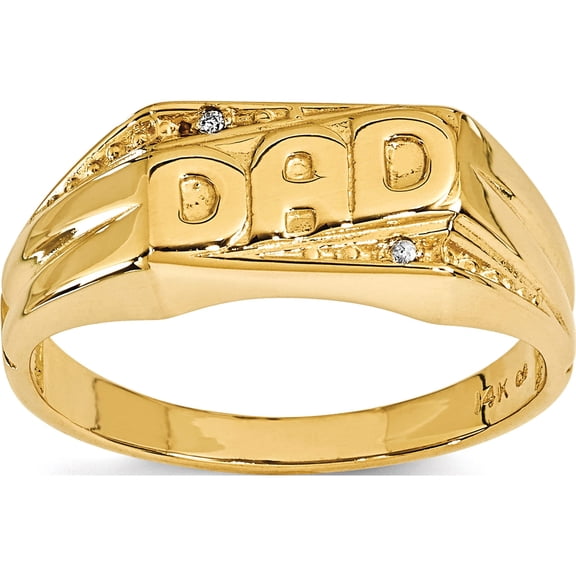 14K Yellow Gold Aa Diamond Men's Ring (Size 10) Made In United States y1616aa