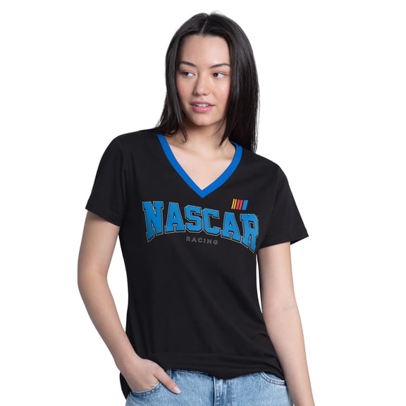 Women's G-III 4Her by Carl Banks Black NASCAR Merchandise Best Team V-Neck T-Shirt