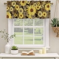 thumbnail image 2 of 2 Pack Valances for Window, Spring Daisy Short Curtains for Kitchen Bedroom Living Room, Botanical Brown Yellow Flowers Oil Painting Rod Pocket Small Window Treatment Valance Drapes 60 x 18 Inch, 2 of 8