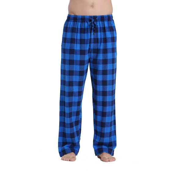 CYZ Men's 100% Cotton Super Soft Flannel Plaid Pajama Pants-BlueGingham-S
