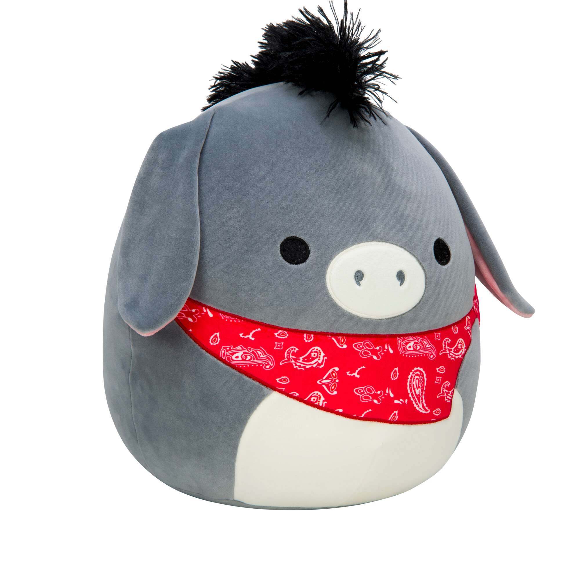Fuzz-a-mallows By Squishmallows Original 8-Inch Easter Plush - Jason the Grey Donkey with Plaid Bandana
