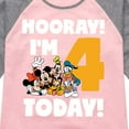 thumbnail image 3 of Mickey & Friends - Hooray I'm 4 Today - Toddler And Youth Girls Raglan Graphic T-Shirt, 3 of 4