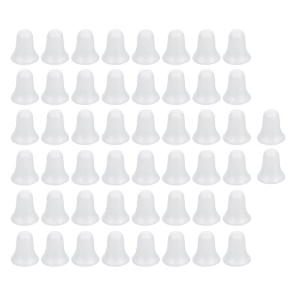tredstone 50x Cloches de Sapin de Noël Blanches Projet d'Art DIY Accessoires de Vacances Couronne Cloches de Noël Ornements