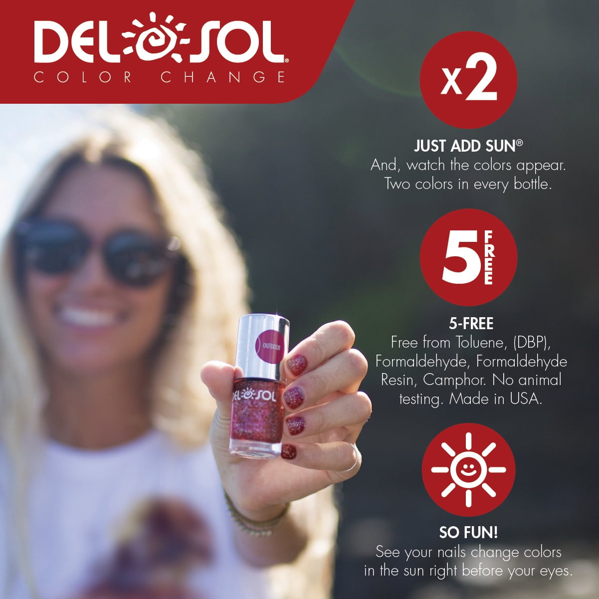 Color-Changing Nail Polish - Senior Prom by DelSol for Women - 0.34 oz Nail Polish