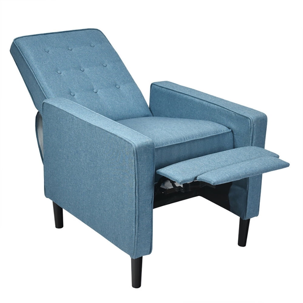 Finihen Accent Chair, Push Back Recliner Arm Chair, Mid-Century Push Back Recliner Chair, for Living Room, Office, Blue Finihen Accent Chair, Push Back Recliner Arm Chair, Mid-Century Push Back Recliner Chair, for Living Room, Office, Blue