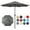 Gray, variant on Havenside Home Sun-Ray 9' Round 8Rib Aluminum Market Umbrella, Base Not Included Natural
