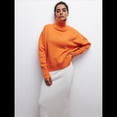thumbnail image 4 of Suéteres de Cuello Alto para Mujer, Corte Holgado, para Otoño e Invierno. Naranja Rojo M, 4 of 9