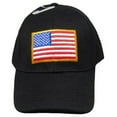 thumbnail image 2 of Red White Blue USA Flag Patch Black Embroidered Baseball Cap CAP610C Hat, 2 of 4