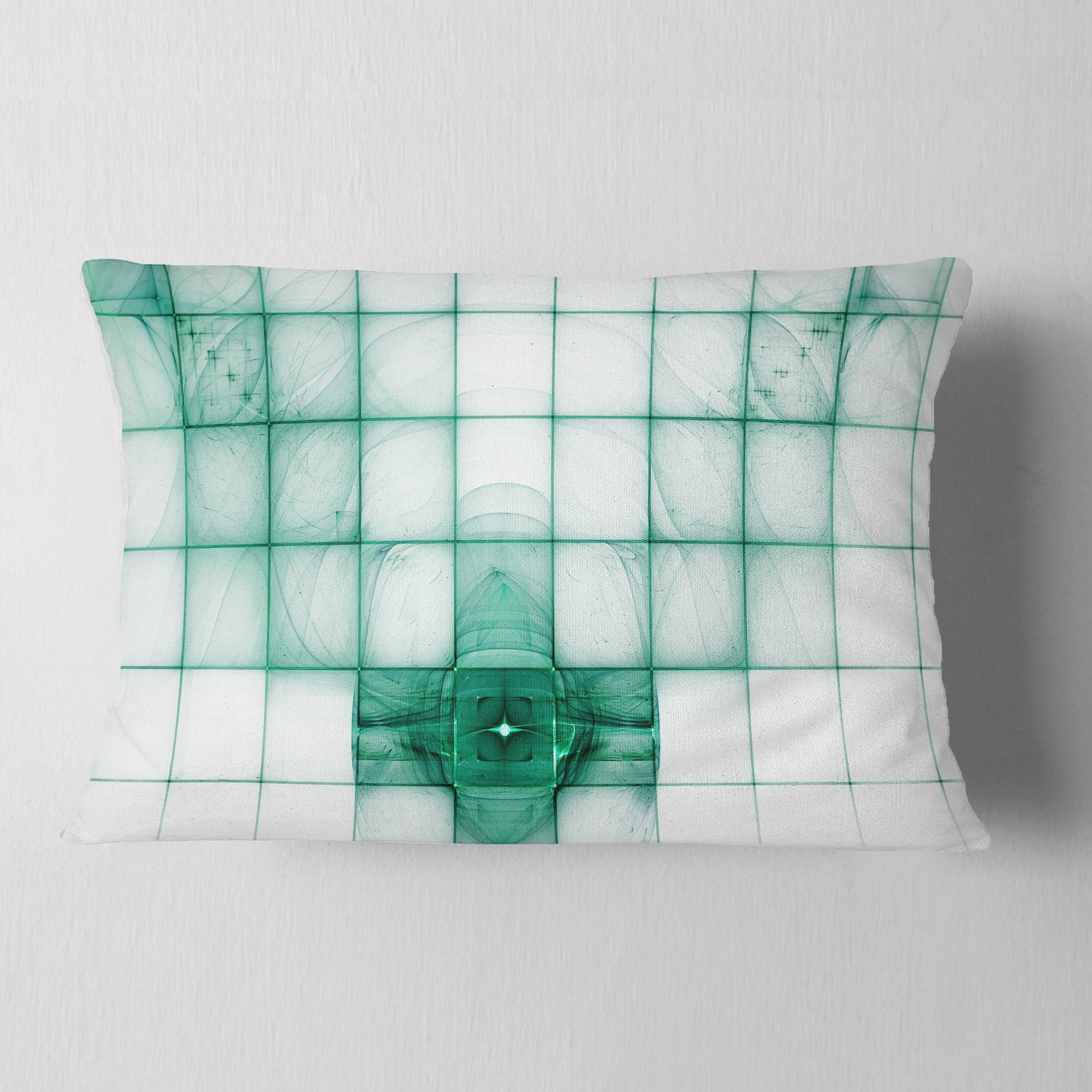 Designart Light Blue Bat on Radar Screen - Abstract Throw Pillow - 12x20