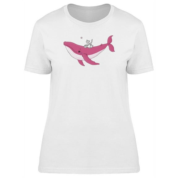 Big Beautiful Pink Whale T-Shirt Women -Image by Shutterstock, Female Small