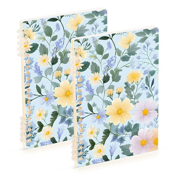 joogoo Spiral Journal Notebook Floral Pattern College Ruled Notebooks 8.3" x 5.7" 2 PCs