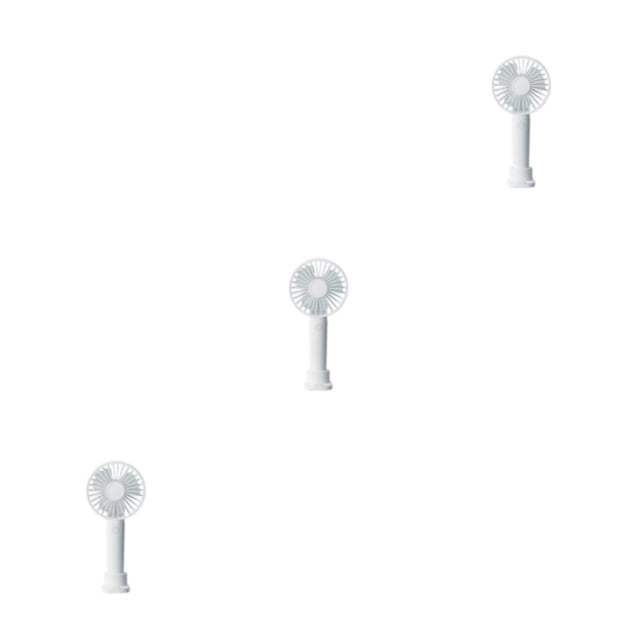 Decodeary Portable Fan Handheld Mini Desktop 3 Speed Cooler Office Dorm Travel White 3Set