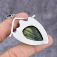 thumbnail image 4 of Natural Labradorite, Blue Topaz Gemstone 925 Sterling Silver Pendant 2.25", 4 of 4