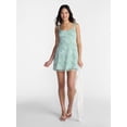 thumbnail image 2 of No Boundaries Junior's Satin Jacquard Mini Dress, Sizes XXS-XXL, 2 of 5