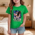 thumbnail image 2 of mgoYE 250 Years America Anniversary Shirt Girls Boys 250th Independence Day Birthday Shirt USA Flag Star and Stripes Shirt for Kids(Green,11-12 Years), 2 of 5
