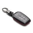thumbnail image 2 of Vitodeco Genuine Leather Smart Key Fob Case Compatible with Toyota Rav4, Camry, Prius, Highlander, CH-R, Avalon, Toyota 86, Mirai (4 Buttons, Black/Red), 2 of 5