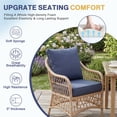 thumbnail image 6 of Aoodor 24 x 26 Inch Outdoor Seat Cushion, Water-Resistant & Fade Resistant Deep Seat and Back Cushion with Removable Cover for Patio Furniture Chair, Sofa and Couch, Navy Blue, 6 of 10