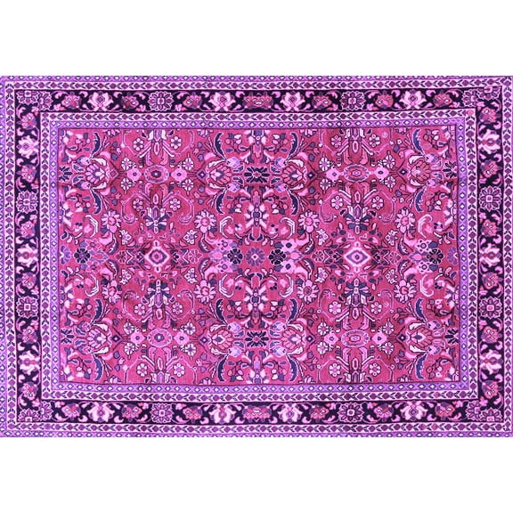 Ahgly Company Indoor Rectangle Persian Purple Traditional Area Rugs, 5' x 7'