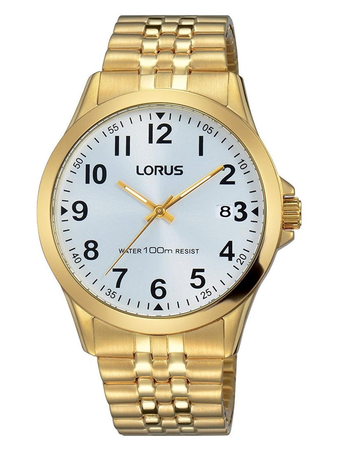Lorus Men's 38mm GoldTone Steel Bracelet & Case Quartz SilverTone