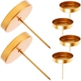 thumbnail image 4 of ColoMX Soporte de fijación para velas, plato de vela de pilar de Metal, portavelas de corona, 6 uds., 4 of 7