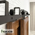 thumbnail image 4 of Homacer Black Rustic Double Track U-Shape Bypass Sliding Barn Door Hardware Kit, for Two/Double Doors, 15ft Long Flat Track, T-Shape Design Roller, Heavy Duty, for Interior & Exterior Use, 4 of 6