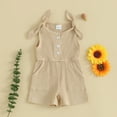 thumbnail image 2 of Bagilaanoe Toddler Baby Girl Summer Jumpsuit Sleeveless Ribbed Bodysuit 6M 12M 18M 24M 3T 4T Kids Knitted One Piece Romper, 2 of 7