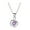 #0510-Purple, variant on Alloy Hollow Out Necklace, Inlaid Design Confession Jewelry Gift for Women, Metal Pendant Chain, Romantic Statement Fashion Accessory